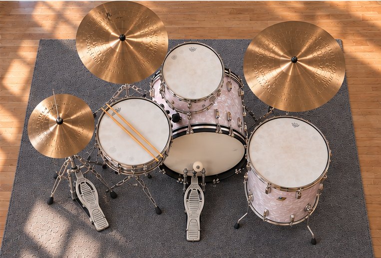 The drum kit from above